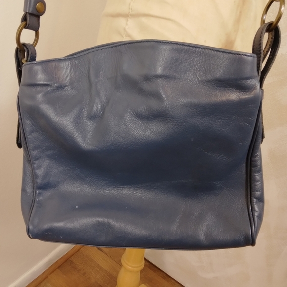 Il Giglio Blue Leather Bag Made in Italy